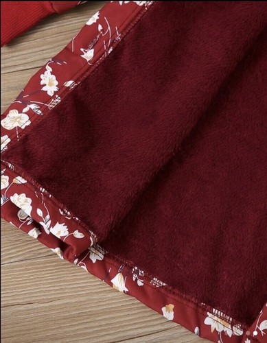 Girls Jacket Rain Coat Windproof Hood School Casual Coat Maroon - Picture 4 of 4