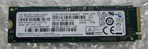 Samsung SSD 1TB SM961 M.2 2280 NVME MZVKW1T0HMLH-000H1 MZ-VKW1T00 HP Laptop  - Bild 1 von 1