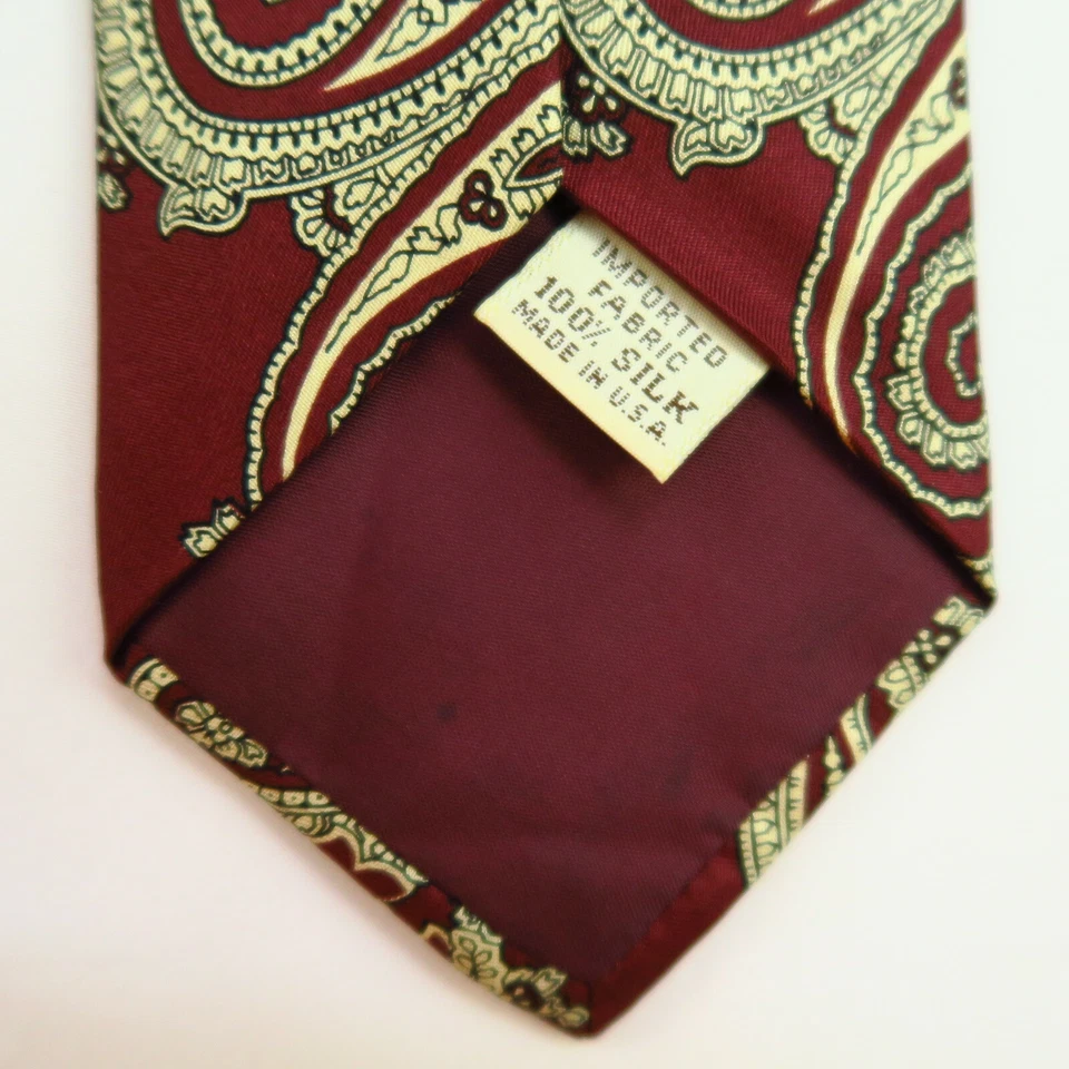 Corbata vintage Liberty of London roja cachemira granate hecha en EE. UU. 56"x3,5" Foto 4 de 4