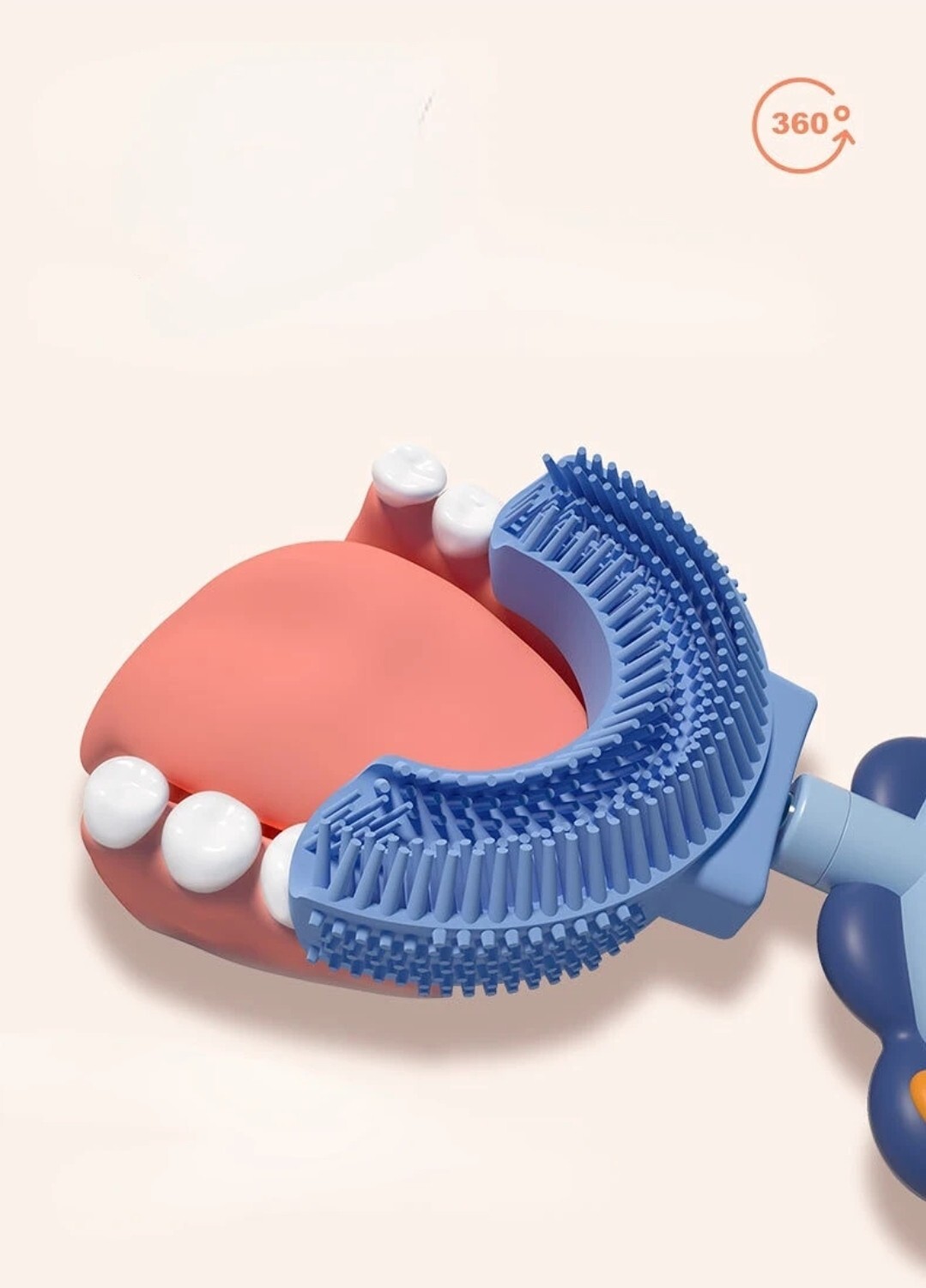Brosse à Dent Manuelle 360° Enfant - Design Astronaute/Fusée - Brossage Intelligent Et Amusant - Poignée En Silicone - Bleu Ou Rouge