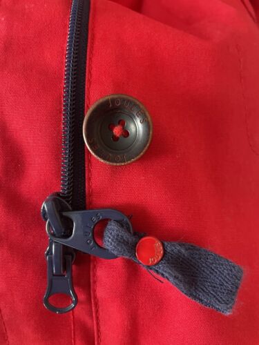 Joules - Women’s Hooded Coat - Red with Navy & White Striped Lining - Size 10 - Picture 12 of 18