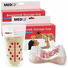 MEDca Breastmilk Storage Bags, 100 Count, BPA Free 6oz / 180ml