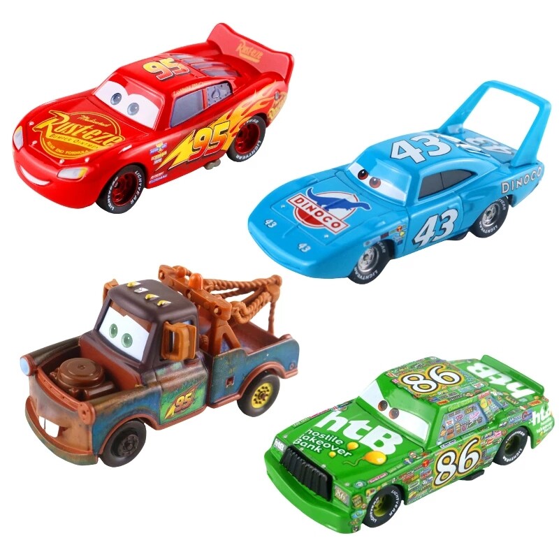 カーズ、ミニカー（マテル）、マックィーン、チック・ヒックス DINOCO、キング カーズ、ミニカー（マテル）、マックィーン、チック・ヒックス