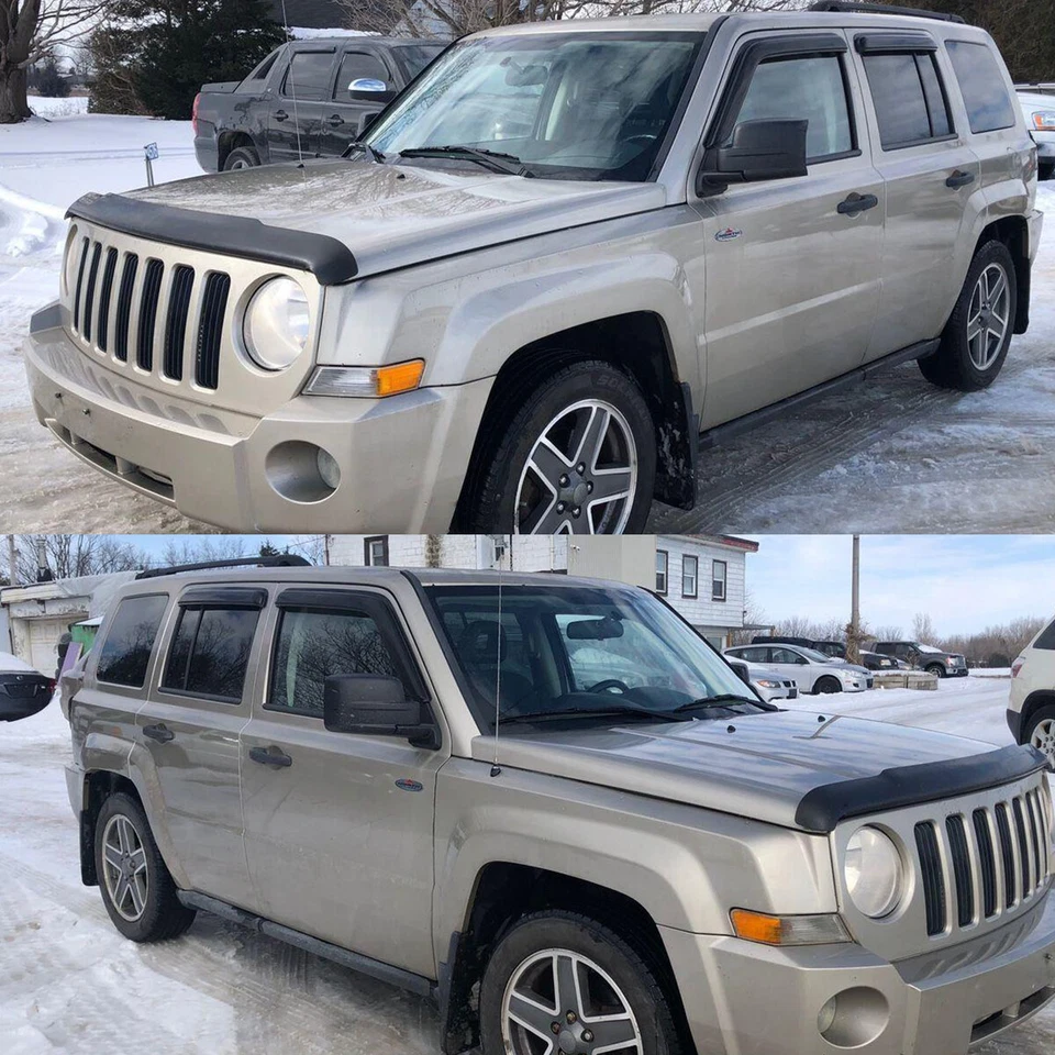 Fit 2007-2017 Jeep Patriot Window Visors Sun Vent Shade Rain Wind Guards Smoke - Изображение 2 из 4