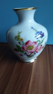 Vase K P M BAVARIA,Blümen Muster,vintage 70er Jahre,Porzellan,  Hca19cm,markirt.