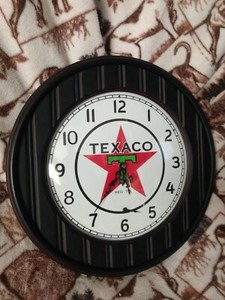 TEXACO VINTAGE STYLE WALL CLOCK MAN CAVE GARAGE,