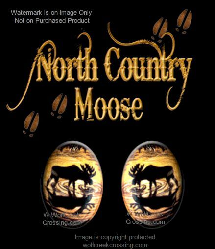 NORTH COUNTRY MOOSE EARRINGS - WILDLIFE ART - STUD POST PIERCE STYLE FREE SHIP'