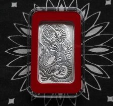 2021 Australia 1 oz Silver .9999  Year of the Dragon Elizabeth II Perth Mint BAR