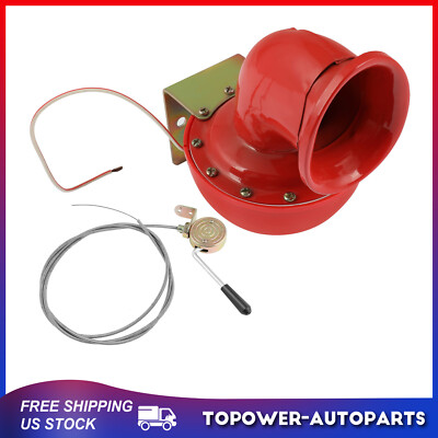 Super Loud Red Horn Loud Raging Bull Sound Horn w/Pull Lever Electric Train Horn