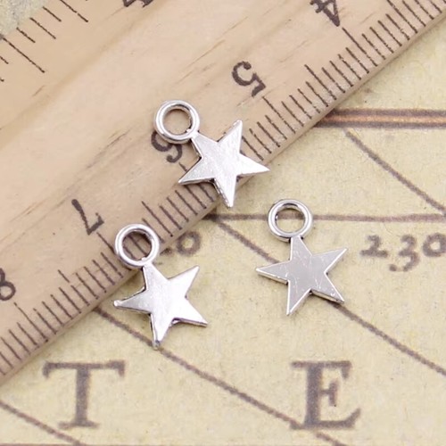 30 pezzi ciondoli stella 11x8 mm argento tibetano ciondoli antichi fai da te gioielli fatti a mano cr - Foto 5 di 15