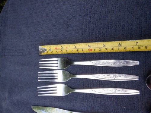 Konvolut 23 Teile Vintage VINERS Rose Design Edelstahl Besteck - Bild 3 von 24