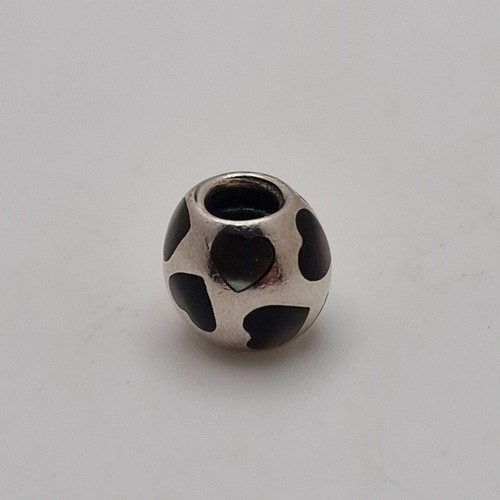 Pandora Retired Charm Love You Hearts Grey Mother of Pearl 925 ALE S/Silver (2) - Picture 4 of 12
