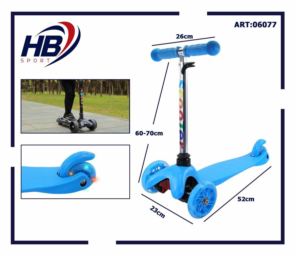Monopattino Ruote Scooter Divertimento Bambini Ragazzi Blu dfh
