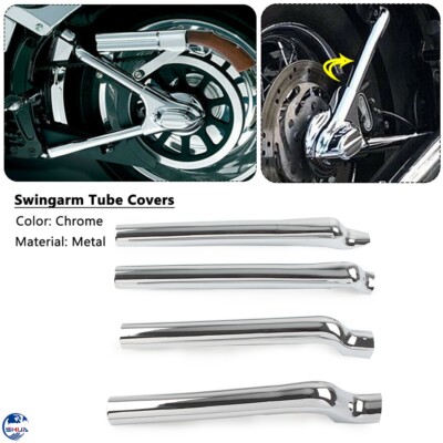 Chrome Rear Swingarm Tube Covers Kit For Harley Night Train 