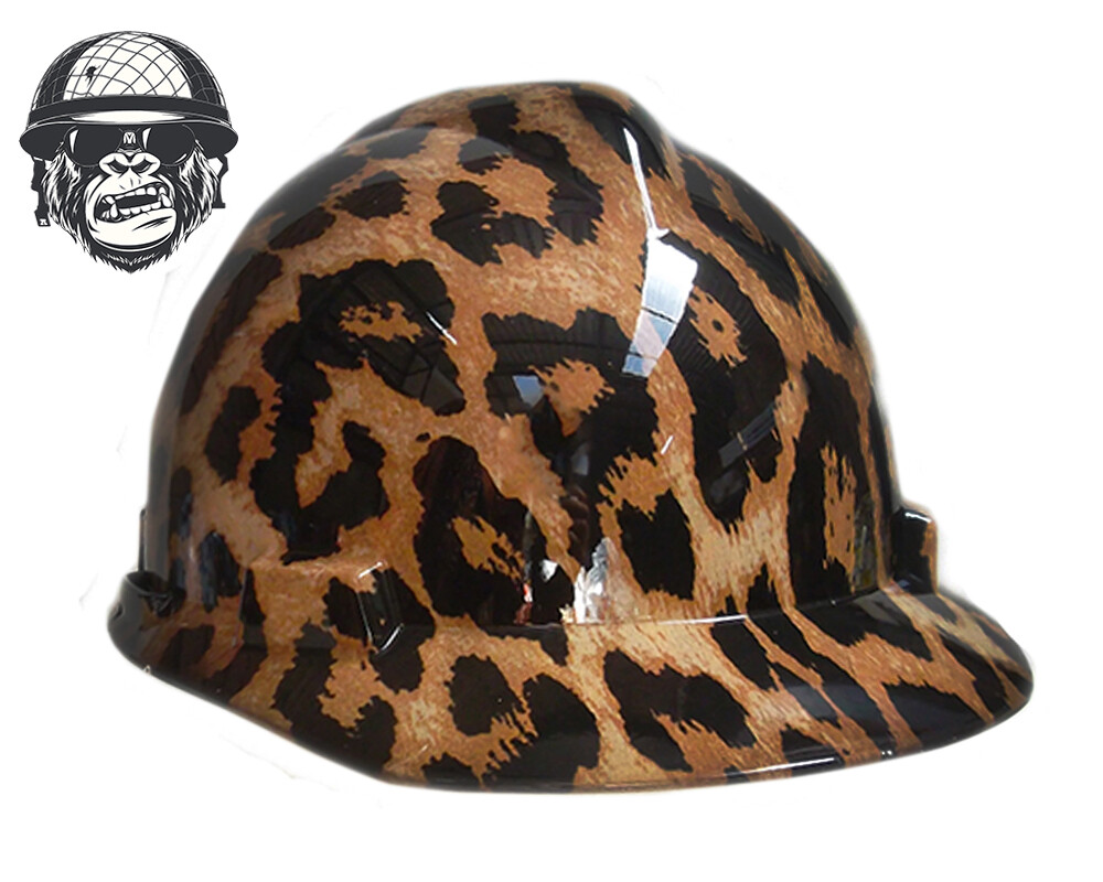 新品 CAPTAINS HELM LEOPARD CARDIGA Custom Hydrographic Safety Hard Hat Mining Industrial Animal