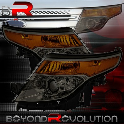 Compatible with 2011-2015 Ford Explorer Headlight Assembly OEM Projector Style Amber Reflector Chrome Housing Compatible with 2011-2015 Ford Explorer Headlight Assembly OEM Projector Style Amber Reflector Chrome Housing
