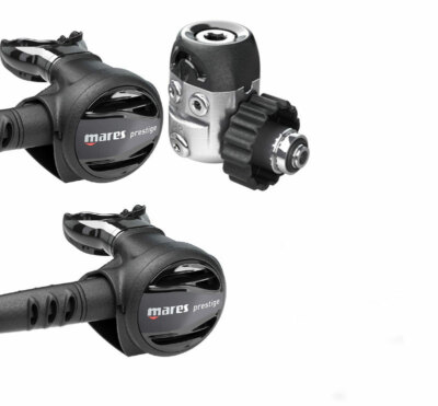 Mares Prestige 15x schwarz + Octopus Prestige schwarz - Atemregler Komplett Set