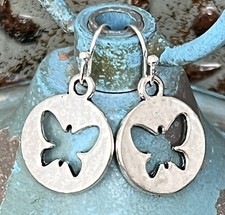 Silver Butterfly Dangle Earrings. Wings. Nature.