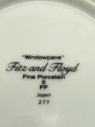 Fitz And Floyd Windowpane Tea Cup And Saucer Set Yellow Turquoise Grid Pattern J - Picture 7 of 7