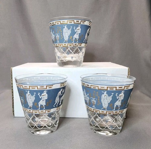 Vintage Cera Etrusker Fries Old Fashioned Lowball Starlyte Gläser MCM Set 3 - Bild 2 von 6