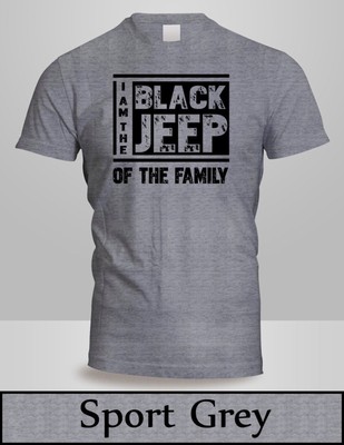 I/'M the Black JEEP of The Family funny T-Shirt Mens Sport Grey Tee New 2