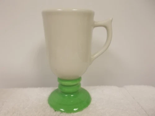 Vintage Sterling China White & Green Footed Coffee Tea Cup Mug Restaurant Ware