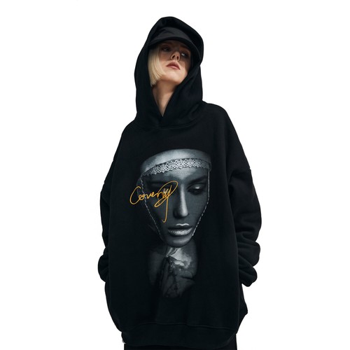 Niepce Men's Streetwear Mistress Hoodie Portrait Graphic Relaxed Pullover - Picture 6 of 7