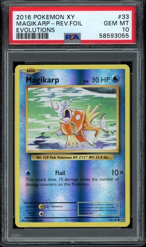 2016 Pokemon XY Evolutions Magikarp Reverse Foil Holo #33 33/108 eBay 1/1 PSA 10 - Bild 1 von 22