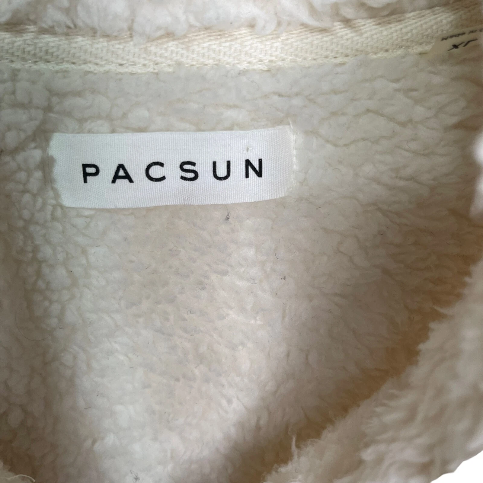 VETEMENTS Pacsun Felpa Uomo Giacca Pile Taglia XL Avorio Morbida Comoda Zip 1 4