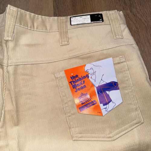 1970 Bell Bottom Pants Corduroy Mens 42 33 Vintage Disco Flare Leg NOS Deadstock - Picture 11 of 15