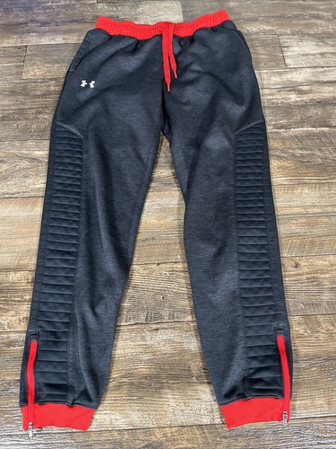 Under Armour Joggers Herren S schwarz/rot Kordelzug konisch lose ColdGear G4