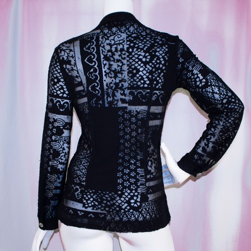 WALLIS Black Paisley Lace Vintage Women Shirt Size 6, 8UK - Picture 11 of 12
