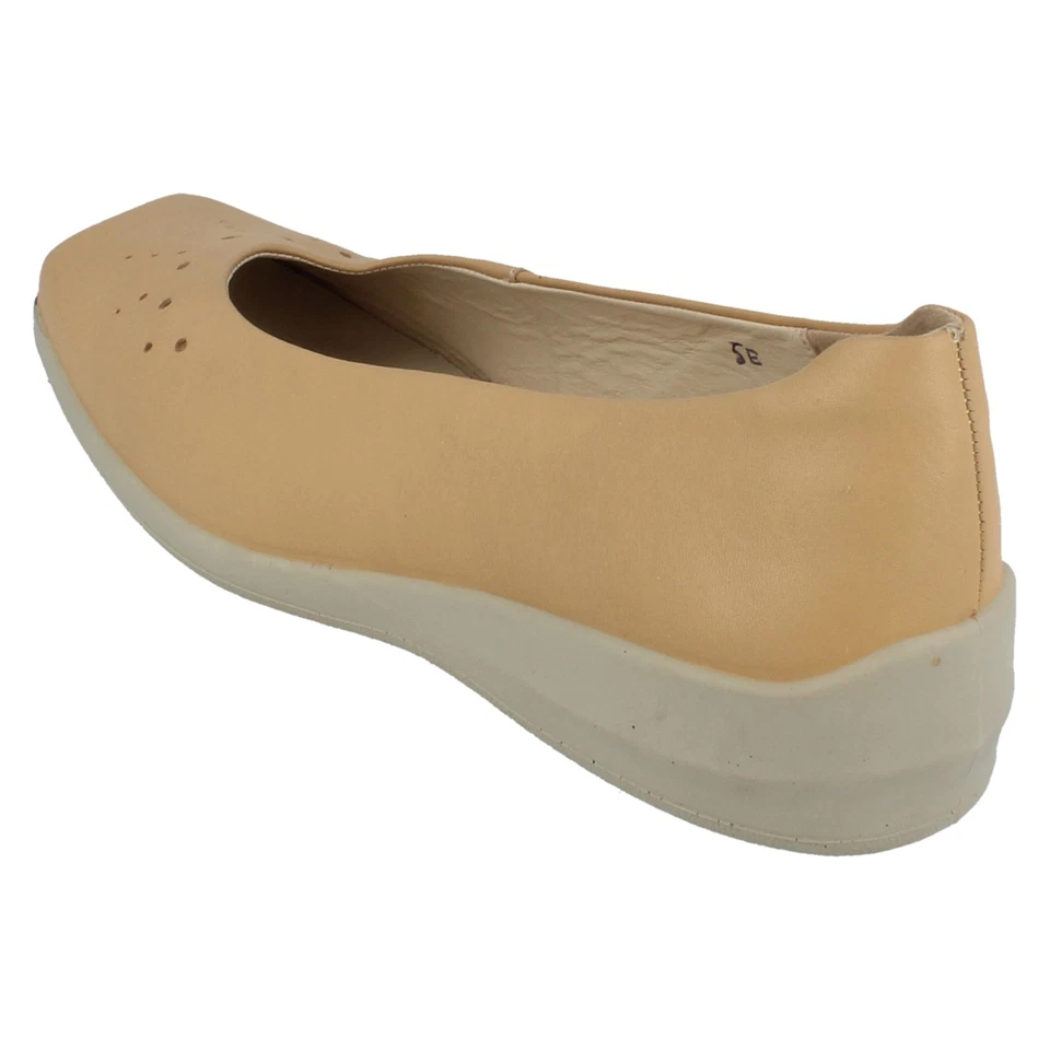 Damas - JOLENE - Talla 4 Zapatos De Piel Beige Peep-Toe De Country Steps Equity - Imagen 3 de 4