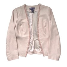 Vintage Light Pink Leather Blazer Jacket