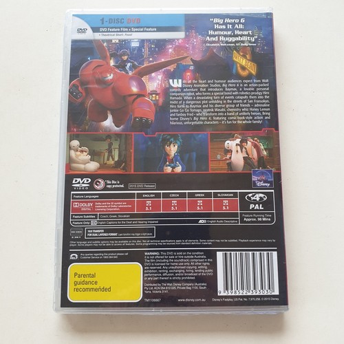 Big Hero 6 (DVD, 2014) PAL Region 4 (Disney 1-Disc Edition) BRAND NEW / SEALED - Picture 3 of 5