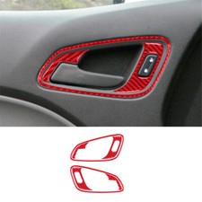 6pcs Red Carbon Fiber Front Door Handle Frame Sticker Trim For Chevrolet Colorad