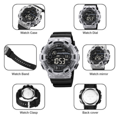SKMEI Men's Boy Girl Digital LED Sport Quartz Watches Silicone