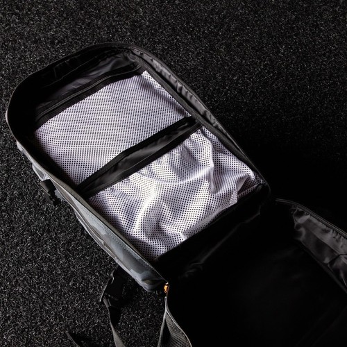 Expandable 35L Travel Backpack with Dual Cup Holders & YKK Zippers in Black Camo - Picture 8 of 11