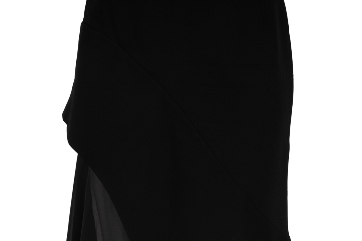 【関税＆送料込み】Givenchy Asymmetrical Midi Skirt GIVENCHY Pleated Asymmetric-Hem Woven Midi Skirt in BLACK