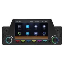 1 Din Car Stereo Multimedia Player For Apple CarPlay Android Auto Radio BT USB