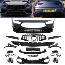 FÜR MERCEDES CLA C118 X118 AMG-LINE BIS 23 FRONTSTOßSTANGE+HECKDIFFUSOR SCHWARZ