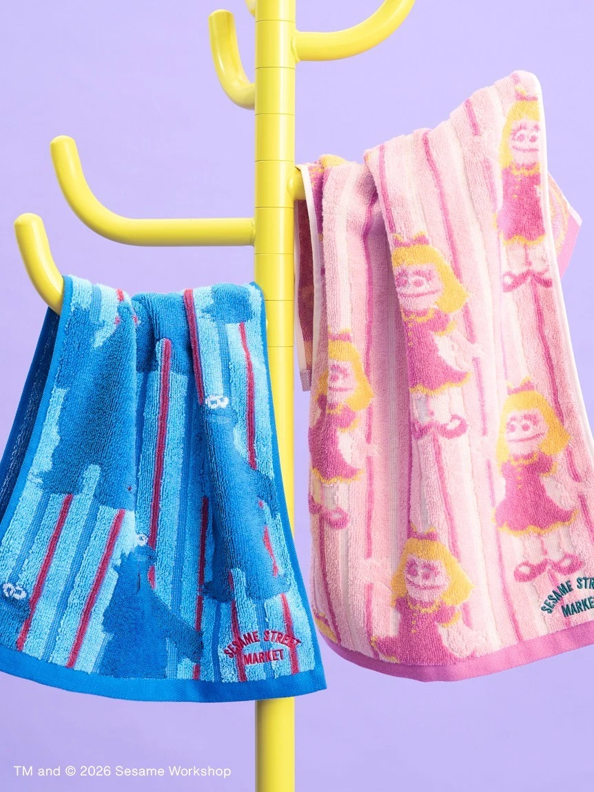 SESAME STREET [RELAXING TIME] Relaxing Face Towel, Blue From JP NEW