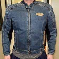 CORTECH DSX Denim Armored Jacket Men’s Sz XL 46 Rider Motorcycle Lined Pads Blue