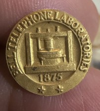 Vintage Bell Telephone Laboratories 20 Year Service Pin 10K Gold Bell Labs