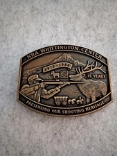 1988 NRA WHITTINGTON CENTER BELT BUCKLE 15 Year Brass USA 3.5x2.75"