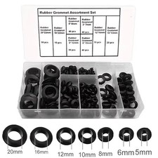 200Pcs Rubber Grommets Blanking open/closed blind Grommet Set in Assorted Sizes