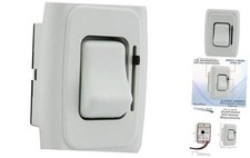 RV 12V DC Toggle Style Light Switch with High-Side Dimmer  White