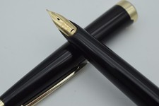 Exc 5 PILOT Elite 14K 585 F Fine Nib Fountain Pen Black Gold Vintage Japan