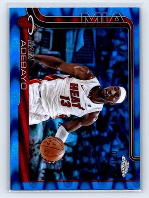 2025-26 Topps Chrome #138 Bam Adebayo Blue RayWave Refractor Miami Heat /150