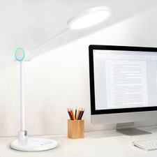 LED Desk Lamp, Eye-Care Desk Light with RGB Night Light, 5 Color Modes